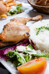 fried chicken with rice