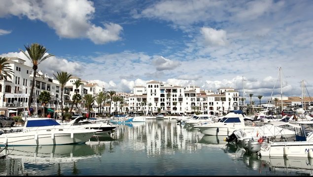 Luxury yachts in marina of Duquesa, Costa del Sol, Spain