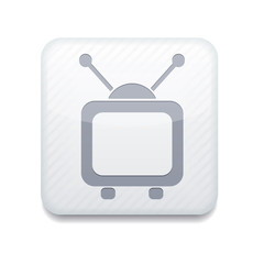 Vector white tv icon. Eps10. Easy to edit