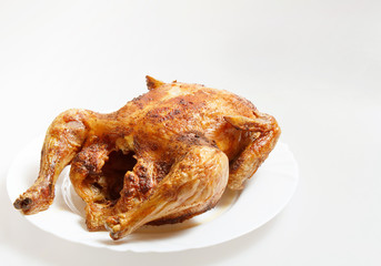Roasted Chicken isolated on a white
