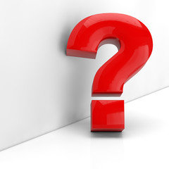 Rotes Fragezeichen in 3D