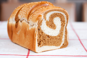 A delicious loaf with sesame seeds.