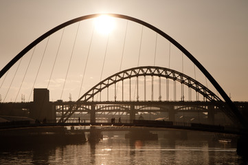 Obraz premium The Millenium and Tyne Bridges. Newcastle Upon Tyne.