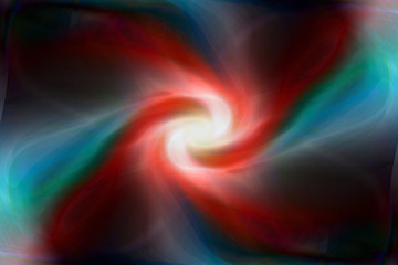 Red and blue abstract swirl