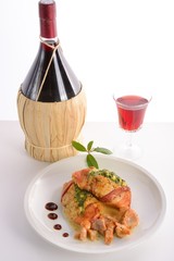 full chicken's breast with ham and spinach