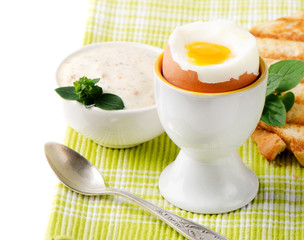 Soft boiled eggs with toast