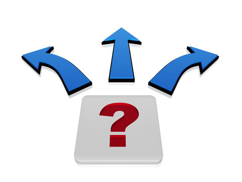 question-mark sign with arrows