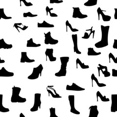 Shoes silhouette seamless pattern. vector illustration. eps10.