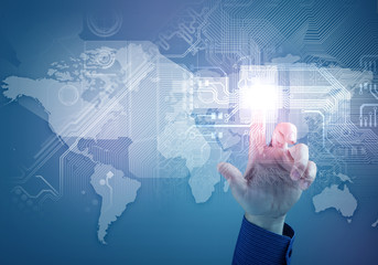 future technology. touch button inerface