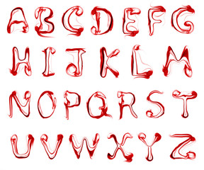 Alphabet fumée rouge