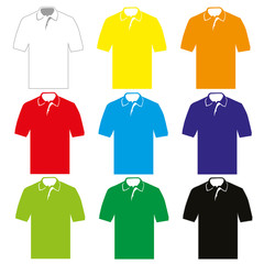 Set of colorful Polo shirt´s for men