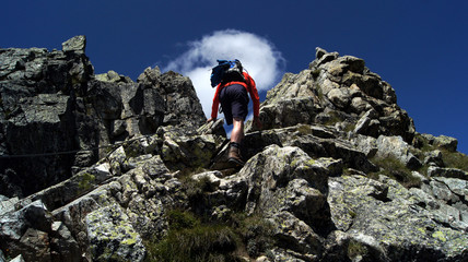 Aufstieg, Hochplattspitze,Südtirol