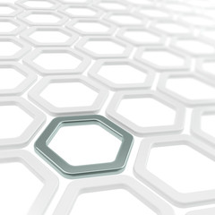Obraz na płótnie Canvas Glossy hexagon segments as abstract background