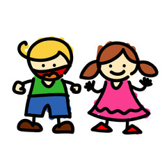 Hand draw charactor cartoon. Vector