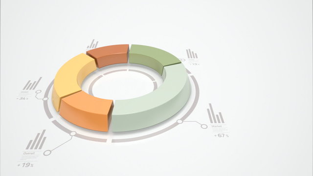 3d donut chart for business statistics