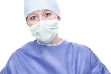 Young doctor, surgeon or nurse woman