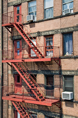 Escalier de secours à Manhattan - New York, USA