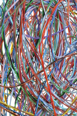 Colorful cable of computer and internet network