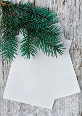 Christmas cards with fir branch