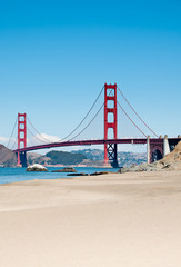 Golden Gate Bridge vanaf Baker Beach in San Francisco, Californië