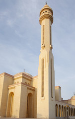 A minaret of  Al Fateh Mosque Bahrain