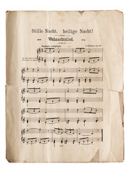 Weihnachtslied Stille Nacht. Notenblatt ca. 1900 - obrazy, fototapety, plakaty