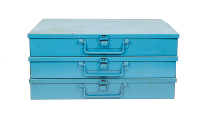 Old metal box isolated