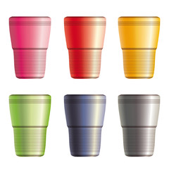 Set of disposable plastic cups. Eps10