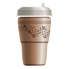 Paper coffee take away cup with ornament. Eps10