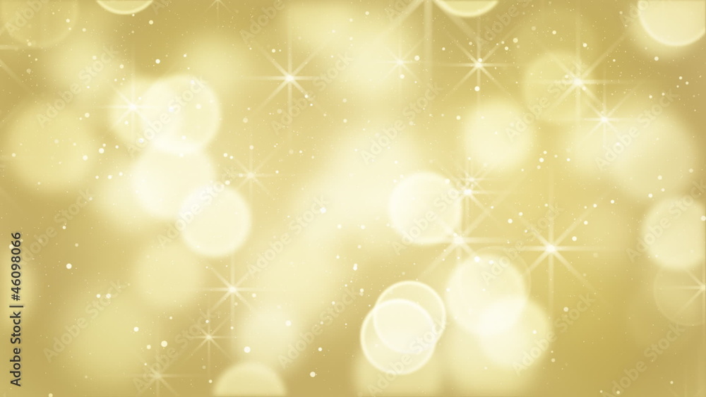 Poster gold bokeh lights particles and starglow loop