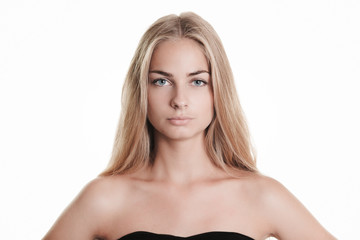 Fototapeta premium Blond beauty on white