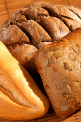 assortment of baked bread