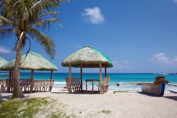 Tropic village on beach