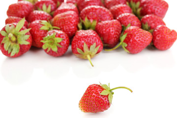 Sweet ripe strawberries isolated on white