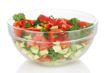 Fresh salad isolated on white