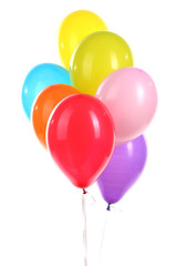 Fototapeta na wymiar kolorowe balony na białym