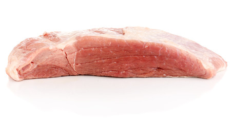 A large piece of pork isolated on white