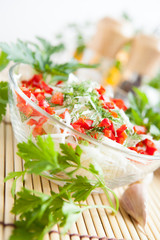 Salad of raw cabbage and sweet pepper