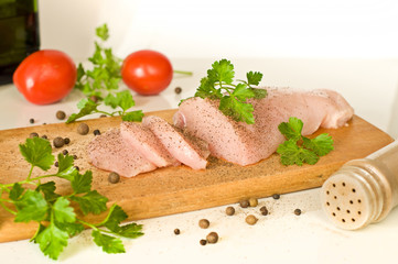 raw chicken and spices