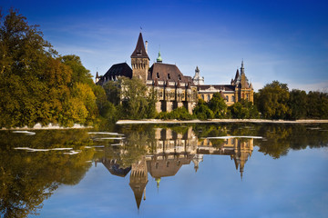 Vajdahunyad Castle in the main City Park, Budapest, Hungary.