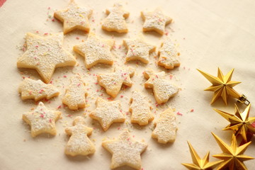 Christmas cookies on white background