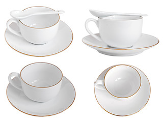 A set of white cups