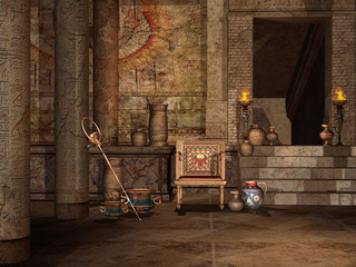 Wnętrze egipskiej świątyni © Obsidian Fantasy