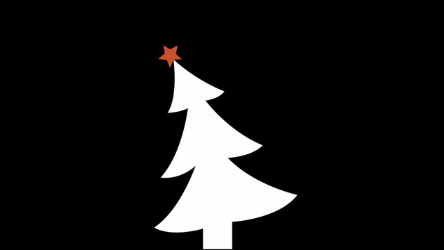 christmas tree and star on black, loop