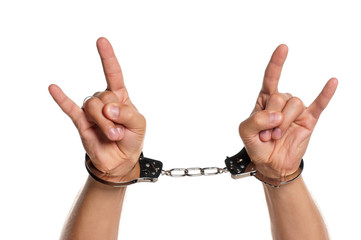 Hand with handcuffs