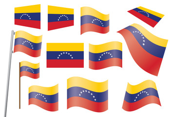 set of flags of Venezuela vector illustration
