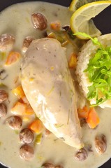 .Chicken's breast fillet with Balsamico raisin sauce.