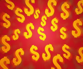 Dollars Red Background