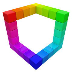 RGB & CMYK  Color Cube. Clipping path.