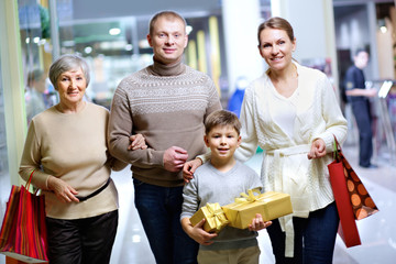 Family of shoppers